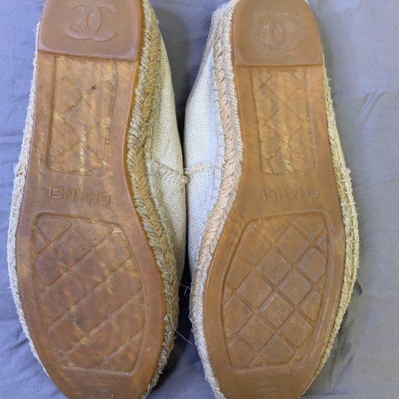 CHANEL ESPADRILLE CC RAW CANVAS WOVEN FLATS CC-0508N-0168 - Picture 3 of 4